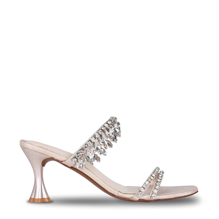 Gold Mirror Toe-Loop Festive Flats
