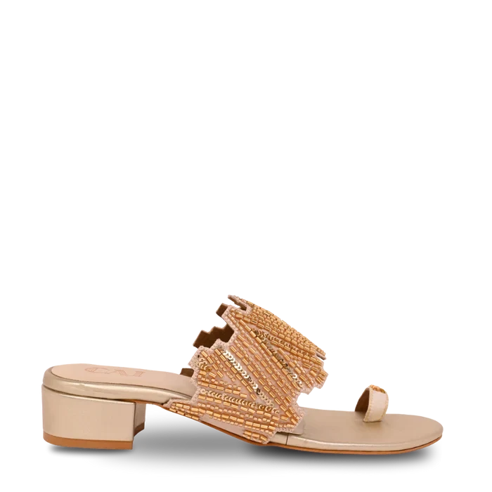 Gold Mirror Toe-Loop Festive Flats (Edition 3)